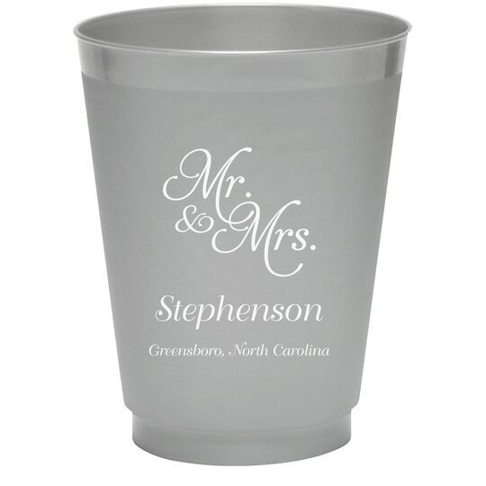 Elegant Mr. & Mrs. Colored Shatterproof Cups